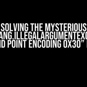 Solving the Mysterious “java.lang.IllegalArgumentException: Invalid point encoding 0x30” Error